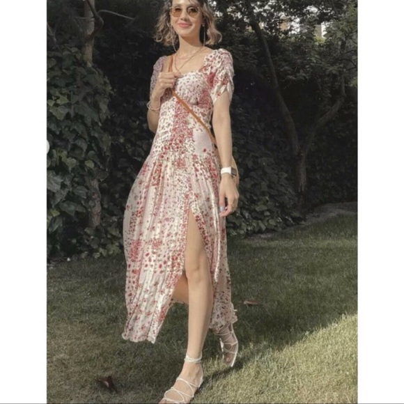 NEW Zara Patchwork Print Dress Blogger Favorite Floral Side Slit Small S - Picture 3 of 8